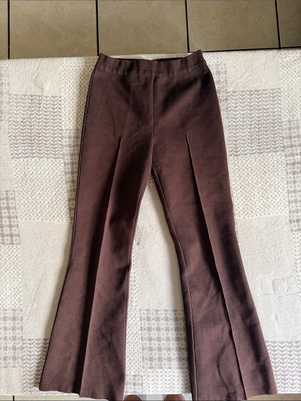High sport made in Italy High-Rise Women's Flared Pants in Dark Brown